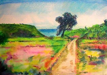 Painting titled "Chemin vers la mer" by Nick Cowling, Original Artwork