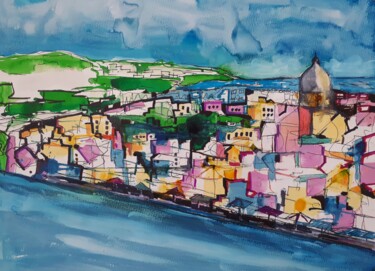 Painting titled "Procida, Italy" by Nick Cowling, Original Artwork