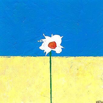 Painting titled "Une marguerite" by Nick Cowling, Original Artwork