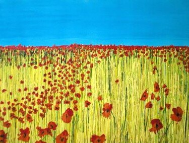 Painting titled "Poppy field in summ…" by Nick Cowling, Original Artwork