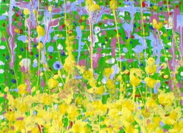 Painting titled "Summer field in the…" by Nick Cowling, Original Artwork