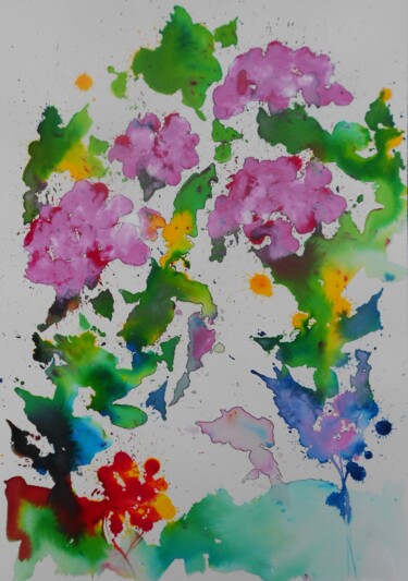 Painting titled "Hydrangea" by Nick Cowling, Original Artwork