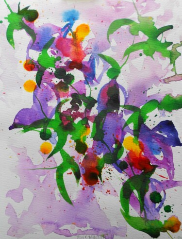 Painting titled "bourgainvillea-1" by Nick Cowling, Original Artwork