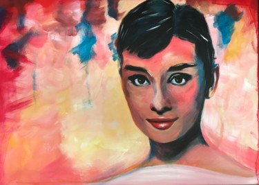Painting titled "Audrey Hepburn 01" by Nick Vermeulen, Original Artwork, Acrylic