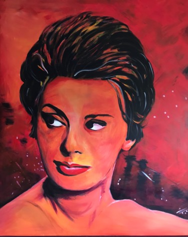 Painting titled "Sophia Loren 01" by Nick Vermeulen, Original Artwork, Acrylic