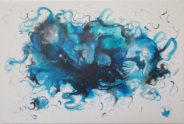 Peinture intitulée "Blue Return" par Nicki, Œuvre d'art originale, Acrylique