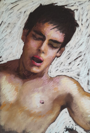 Картина под названием "PAUL" - Nicko, Подлинное произведение искусства, Пастель