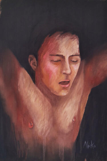 Peinture intitulée "SAMUEL HAVING PLEAS…" par Nicko, Œuvre d'art originale, Pastel