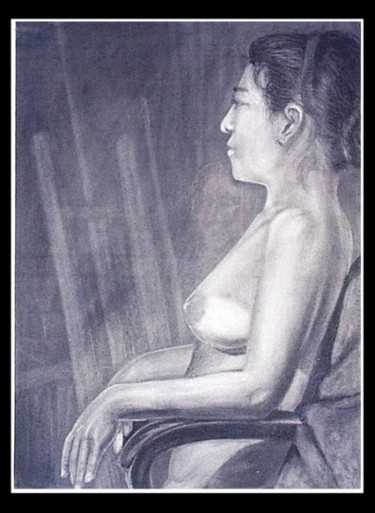 Painting titled "Sitting_1" by Baldeaux, Original Artwork, Oil