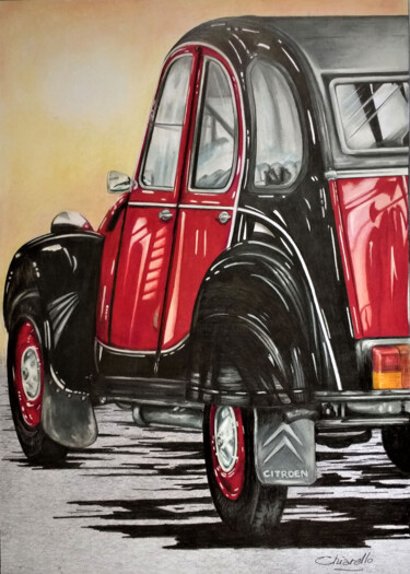 Desenho intitulada "CITROEN CHARLESTON" por Nicky Chiarello, Obras de arte originais, Lápis