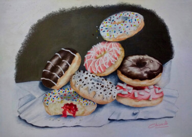 Drawing titled "DONUTS" by Nicky Chiarello, Original Artwork, Pencil