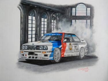 Drawing titled "BMW M3 DTM e3" by Nicky Chiarello, Original Artwork, Pencil
