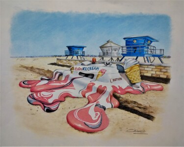Zeichnungen mit dem Titel "HOT CALIFORNIA" von Nicky Chiarello, Original-Kunstwerk, Bleistift