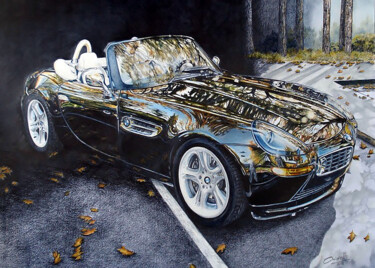 Desenho intitulada "BMW Z8" por Nicky Chiarello, Obras de arte originais, Lápis