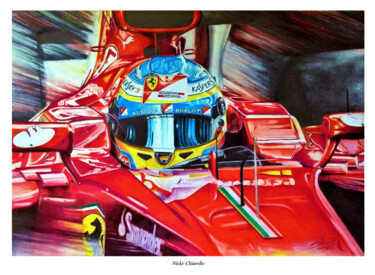 Картина под названием "F1" - Nicky Chiarello, Подлинное произведение искусства, Карандаш