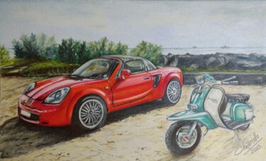 Peinture intitulée "Good duo." par Nicky Chiarello, Œuvre d'art originale, Crayon