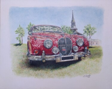 Painting titled "JAGUAR MK II" by Nicky Chiarello, Original Artwork, Pencil