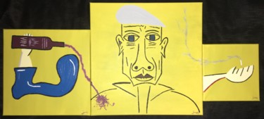 Картина под названием "Cubiste Avec Cigare…" - Nicky Jones, Подлинное произведение искусства, Акрил