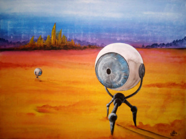Painting titled "Searching for life…" by Nicolas Lesage, Original Artwork, Acrylic