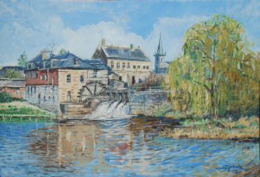 Peinture intitulée "Moulin de Maroilles" par Nicolas Spada, Œuvre d'art originale, Huile