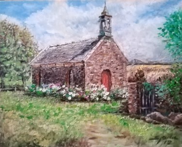 Schilderij getiteld "Kerlanou chapel" door Nicolas Spada, Origineel Kunstwerk, Olie