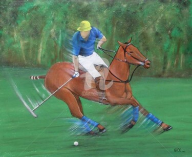 Peinture intitulée "Un dimanche au polo" par Nico, Œuvre d'art originale, Autre