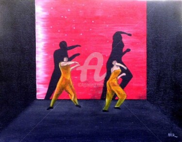 Peinture intitulée "Danseurs de hip-hop" par Nico, Œuvre d'art originale, Autre