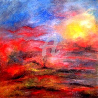Peinture intitulée "Ciel en délire" par Nico, Œuvre d'art originale, Autre