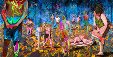 Digitale Kunst mit dem Titel "Playa1" von Nico Vincent, Original-Kunstwerk, Digitale Malerei