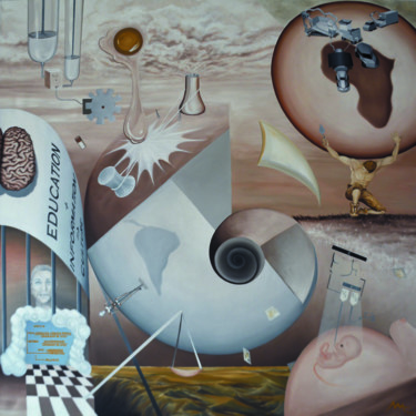 5 Cosas "5 Cosas" başlıklı Tablo Nicolas Aljure tarafından, Orijinal sanat, Petrol