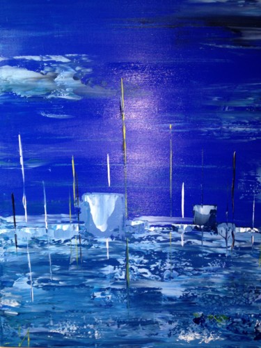 Painting titled "BLUE ICE" by Nicobag, Original Artwork, Acrylic