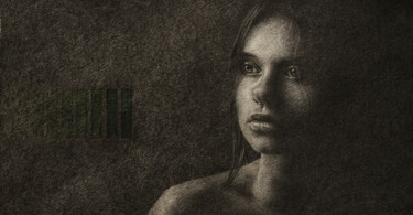 Drawing titled "Dianae" by Nicola De Luca, Original Artwork, Graphite Mounted on Other rigid panel
