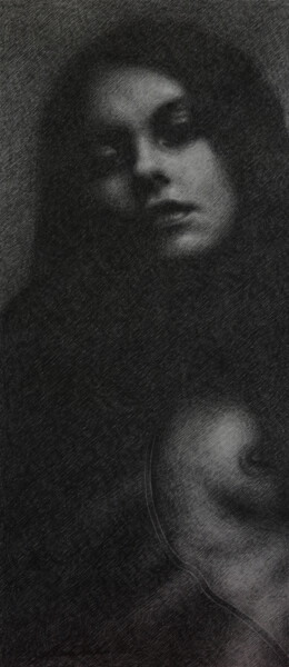 Drawing titled "Demetra" by Nicola De Luca, Original Artwork, Graphite Mounted on Other rigid panel