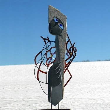 Sculptuur getiteld "Les Yeux Bleus" door Philippe Nicodème, Origineel Kunstwerk