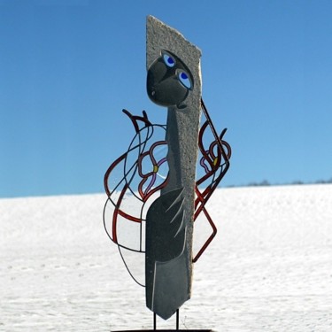 Les Yeux Bleus Sculpture intitulée "Les Yeux Bleus" par Philippe Nicodème, Œuvre d'art originale