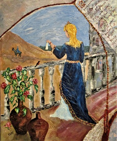 Peinture intitulée "LA PRINCESSE ET LE…" par Nicodi, Œuvre d'art originale, Acrylique