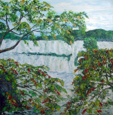 Malerei mit dem Titel "CHUTES D'IGUAZU APR…" von Nicodi, Original-Kunstwerk, Öl