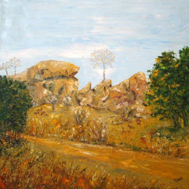Painting titled "SUR LES PISTES D'ET…" by Nicodi, Original Artwork, Oil