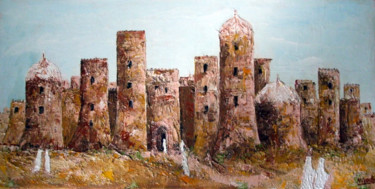 Peinture intitulée "FORTERESSE DU DESERT" par Nicodi, Œuvre d'art originale, Acrylique