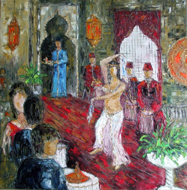 Pittura intitolato "LA DANSE DE SHEHERA…" da Nicodi, Opera d'arte originale, Olio