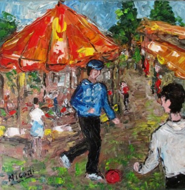 Schilderij getiteld "JOUR DE FETE" door Nicodi, Origineel Kunstwerk, Acryl