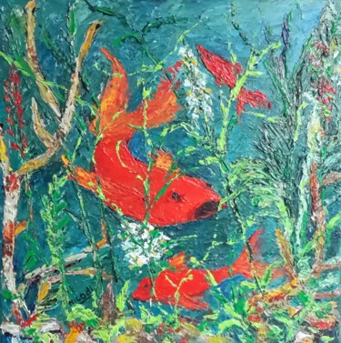 Painting titled "CACHE - CACHE AQUAT…" by Nicodi, Original Artwork, Acrylic