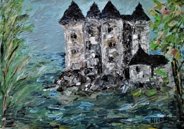 Painting titled "Château de Val" by Nicodi, Original Artwork, Acrylic
