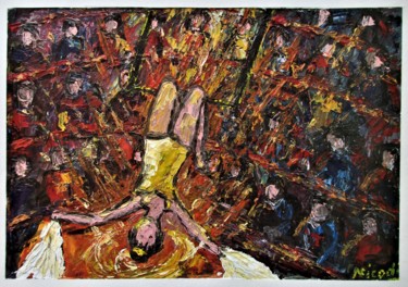 Peinture intitulée "La Trapèziste" par Nicodi, Œuvre d'art originale, Acrylique