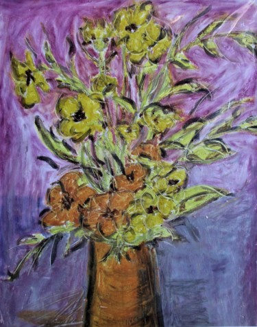 Drawing titled "Le Bouquet" by Nicodi, Original Artwork, Pastel