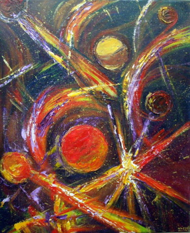 Malerei mit dem Titel "TOHU BOHU INTERSTEL…" von Nicodi, Original-Kunstwerk, Acryl