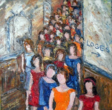 Painting titled "LES GROUPIES" by Nicodi, Original Artwork, Oil