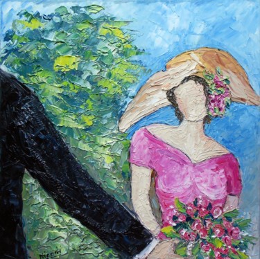 Peinture intitulée "DELICATE RENCONTRE" par Nicodi, Œuvre d'art originale, Acrylique