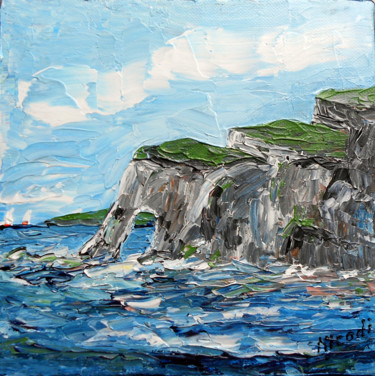 Painting titled "FALAISES" by Nicodi, Original Artwork, Acrylic