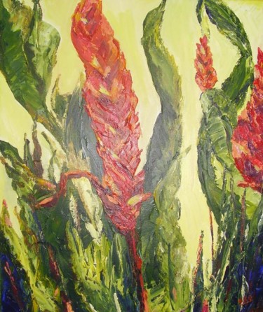 Painting titled "JARDIN TROPICAL" by Nicodi, Original Artwork, Acrylic